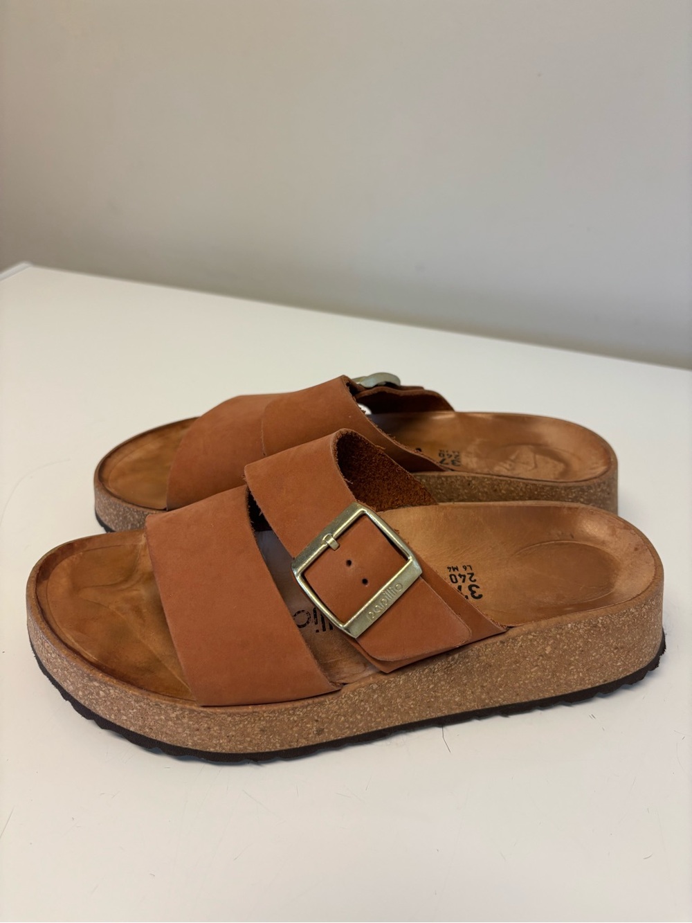 Birkenstock Papillio Almina Suede Brown Sandals Women's Size 37